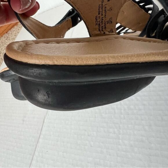 Naturalizer Black Leather Wade Weaved Strap Casual Comfy Sandals SZ 9 - Picture 6 of 10